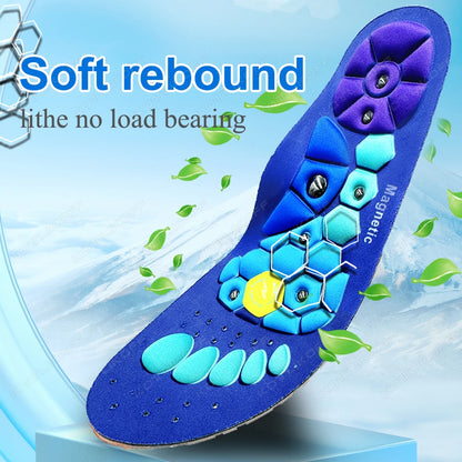 fachgo | 1 Pair Acupressure Foot Insoles for Men Women Orthopedic Gel Magnetic Shoe Inserts Magnet Technology Support Insole