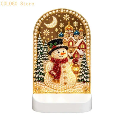 Christmas LED Acrylic Art Set with Faceted Pieces for a Handmade Indoor Display Project That Glows During Evening Use D0LD