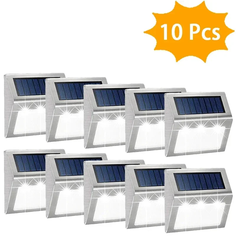 fachgo | 1-12Pack Solar Powered LED Deck Lights LED Solar Lamp Outdoor Stair Lights Stainless Steel for Garden Backyard Patio Wall Fence