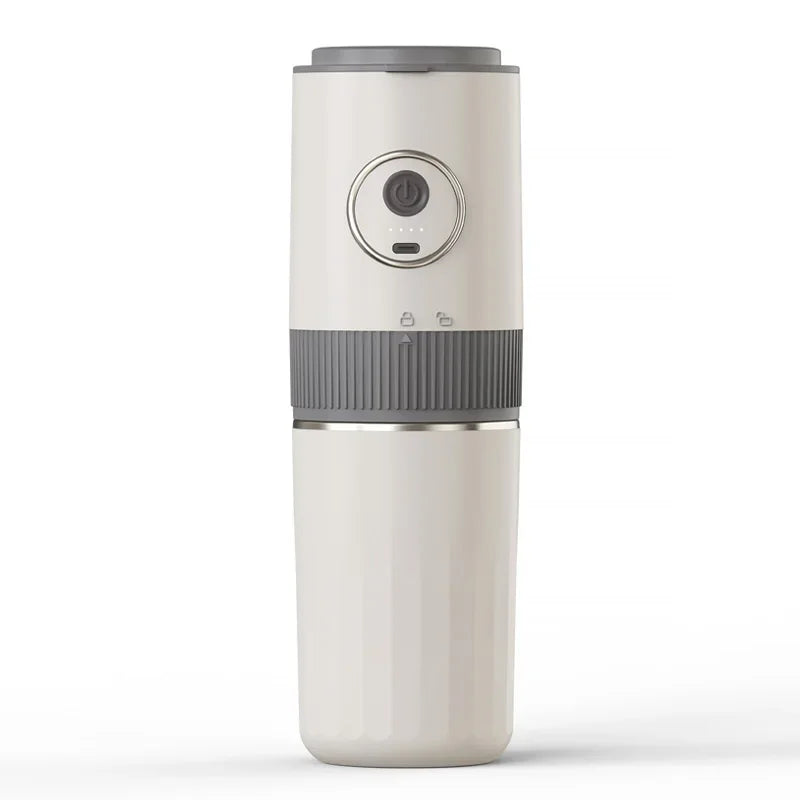 Travel-Friendly All-in-One Coffee Maker - Built-in Grinder, Handheld Espresso Machine & Mini Pour Over Cup for Home and Outdoor