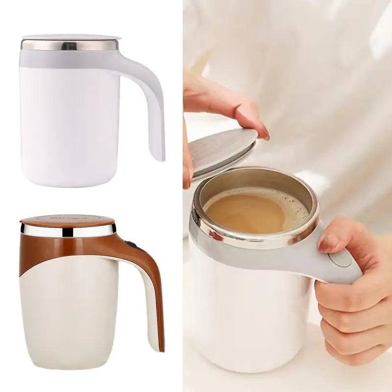 fachgo | Portable Coffee Electric Stirring mug Large Capacity Automatic Blender Cup Stainless Steel Rotating Magnetic home Drinking Tool