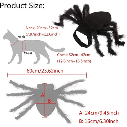 Halloween Pet Spider Costume for Dogs Cats Cute Cosplay Outfit Adjustable Velcro Funny Party Decor Supplies for Small Medium Pet