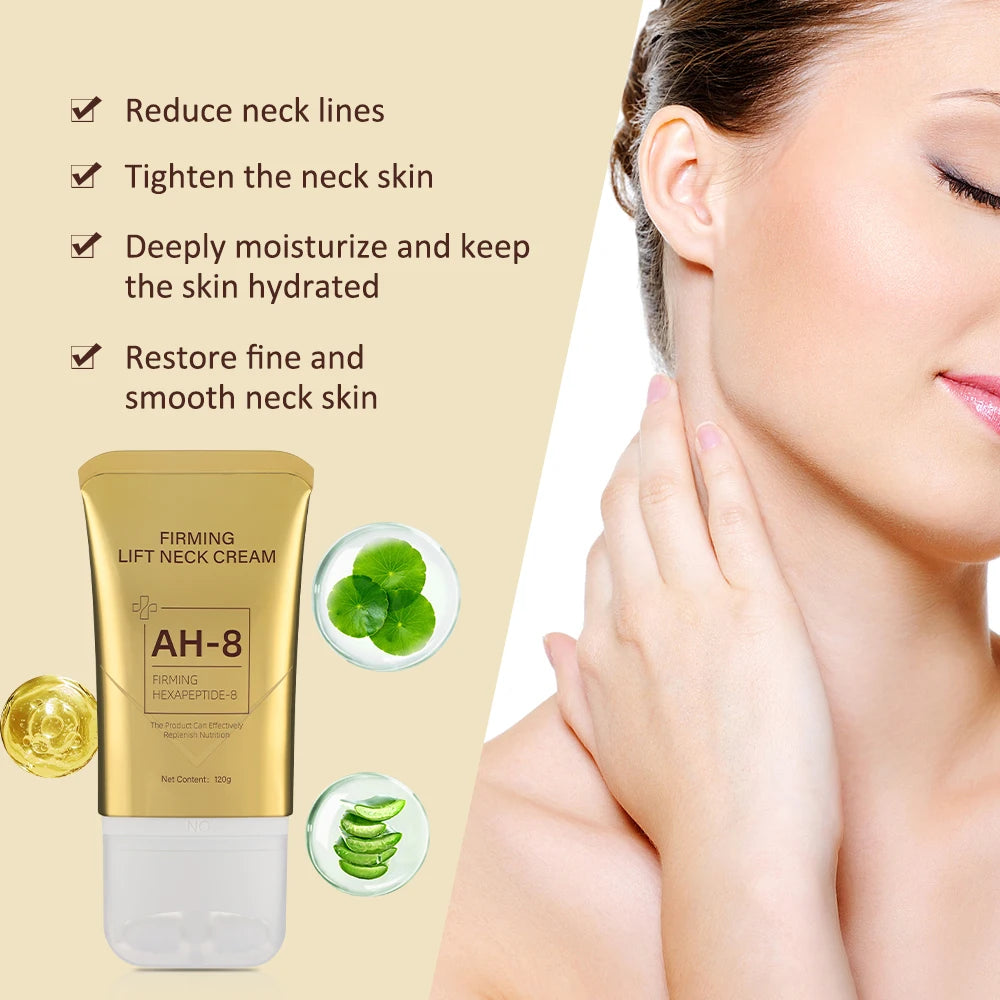 fachgo | ﻿ 120g Neck Firming Roller Cream Moisturizing Lifting Brighten Skin Fades Fine Lines Reduce Double Chin Massage Firm Neck Cream