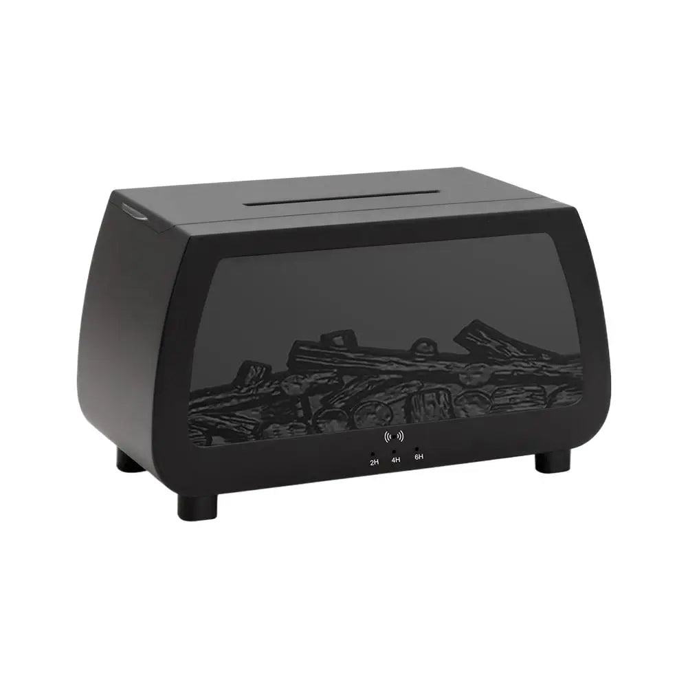 Auto Aroma Diffuser Faux Fireplace Flame Effect Essential Oil Humidifier With Remote Control LED Light Quiet Desktop Diffuser