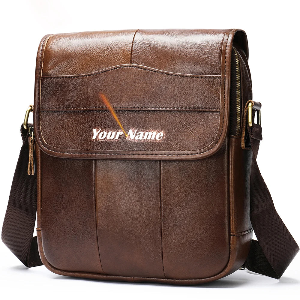 fachgo | MVA Men's Genuine Leather Bag Crossbody Bags for Men Messenger Bag Men Leather fashion Men's Shoulder Bags Male Handbags 1121
