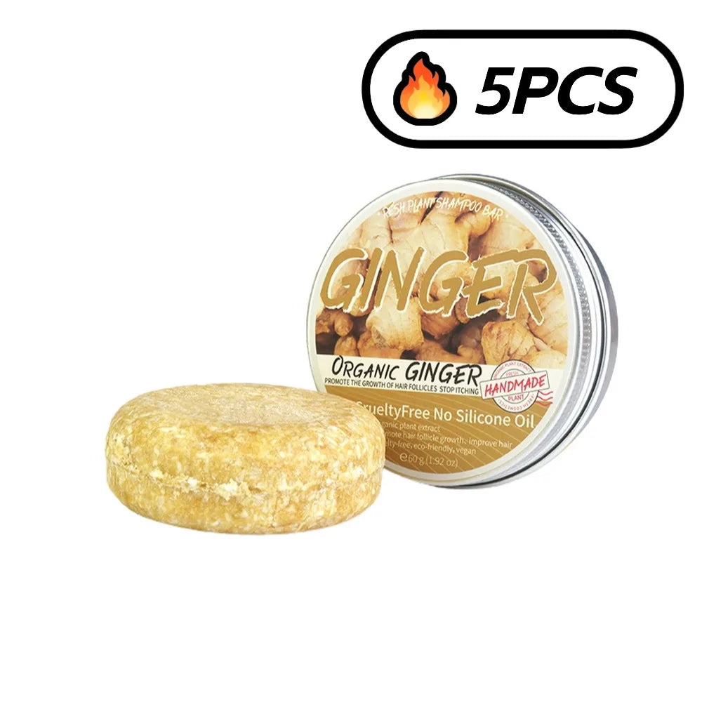 fachgo | Ginger Polygonum Soap Shampoo Soap Cold Processed Soap Hair Shampoo Bar Pure Plant Hair Shampoos Hair Care