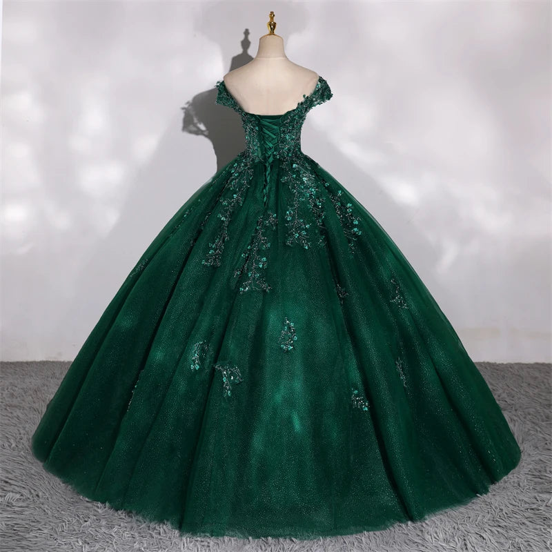 fachgo | Customized 15 Quinceanera Dresses Ball Gown Luxury Glitter Party Dresses Elegant Off Shoulder 15 Yearl Old Dress Prom Gown 2025
