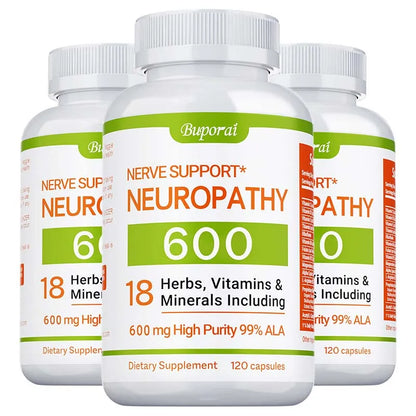 fachgo | Neuropathy Support Supplement 600mg - Antioxidant, Promotes Nerve Health, Cellular Energy, Metabolism and Anti-aging, Non-GMO
