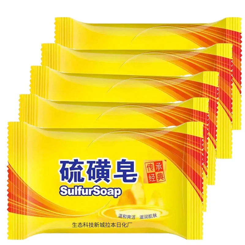 fachgo | 5PCS Sulfur soap Bath soap Clean wash hands and face clean unisex soap behind the skin face deep clean