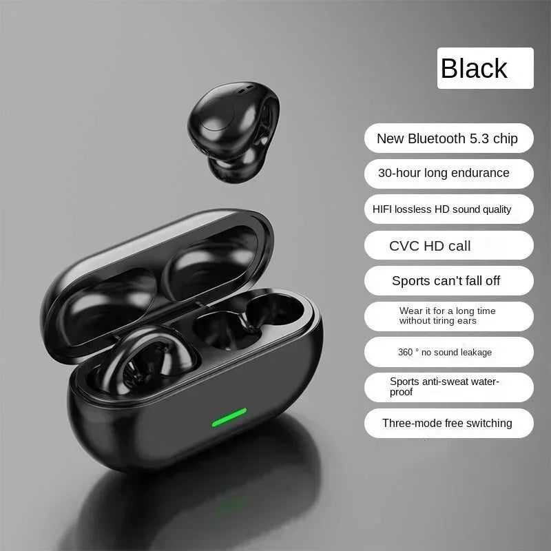 fachgo | New Original T75 Bone Conduction Wireless Bluetooth 5.3 Headphones Sports Earphones HiFi Sound Quality Waterproof TWS Headset