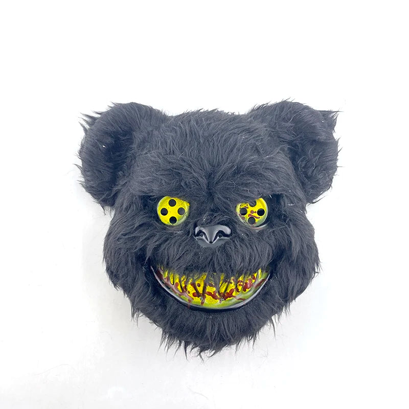 Halloween Light Up Horror Animal Mask LED Luminous Bloody Bear Mask Flashing Neon Cosplay Scary Masquerade Party Mask Supplies