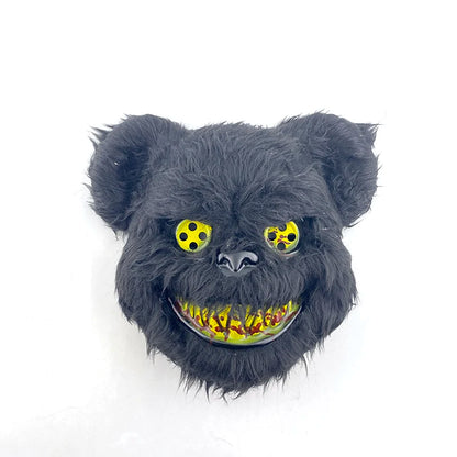 Halloween Light Up Horror Animal Mask LED Luminous Bloody Bear Mask Flashing Neon Cosplay Scary Masquerade Party Mask Supplies