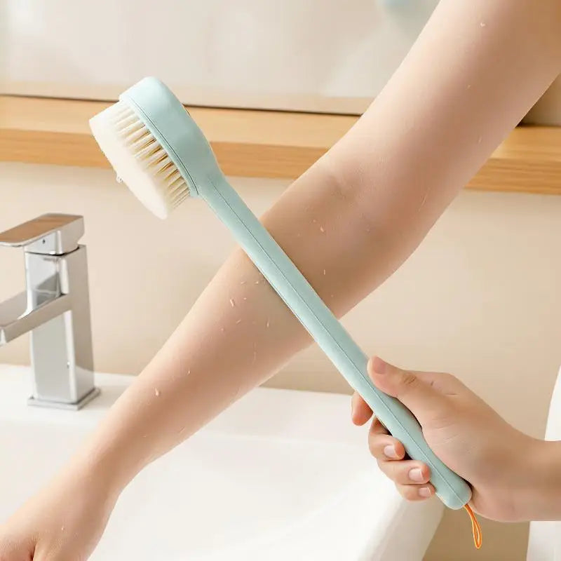 17 Inch Long Handle Bath Brush with Soap Dispenser Soft Bristles for Hard-to-Reach Back Shower Body Cleaning