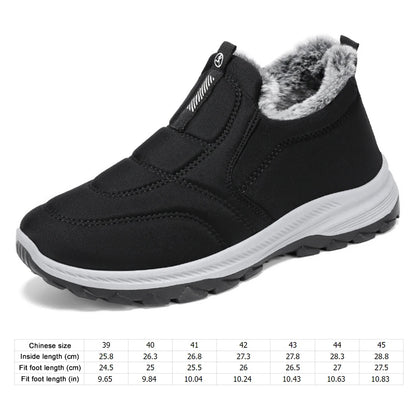 fachgo | Warm Walking Shoes Lightweight Thermal Ankle Boots Non-slip Slip On Sneakers Winter Thick Fur Shoes for Travel Hiking