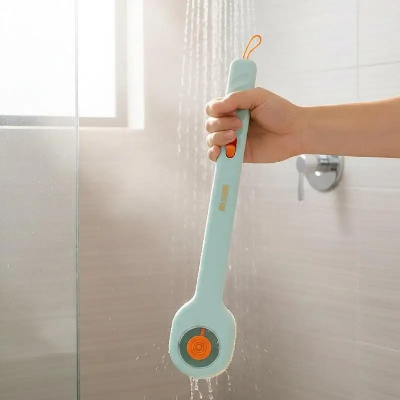 17 Inch Long Handle Bath Brush with Soap Dispenser Soft Bristles for Hard-to-Reach Back Shower Body Cleaning