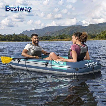fachgo | Bestway 61153 2 Person Inflatable Kayak - Durable PVC Material, Large Adventure Boat, Kit Format, Highly Buoyant and Stable