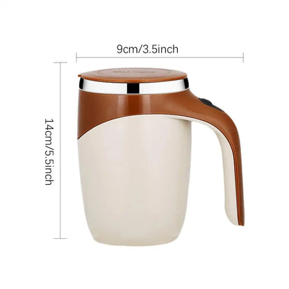 fachgo | Portable Coffee Electric Stirring mug Large Capacity Automatic Blender Cup Stainless Steel Rotating Magnetic home Drinking Tool