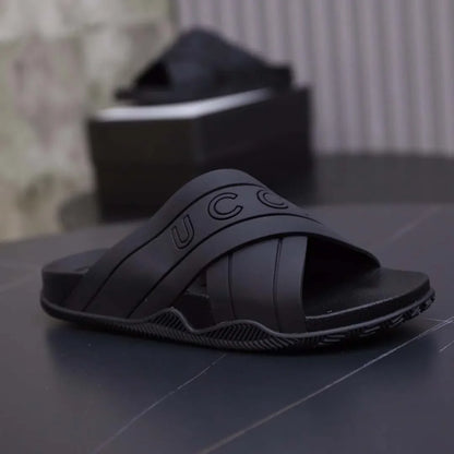 fachgo | Designer Sandal Women Men Rubber Leather Slide Sandal Dress Shoe Wedges Sandal Beach Slippers Luxury Summer Platform