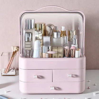 fachgo | 1pc Cosmetics Receiving Box Dust-Proof Desktop Makeup Organizer with Drawer for Skin Care Products Household Storage Box Shelf