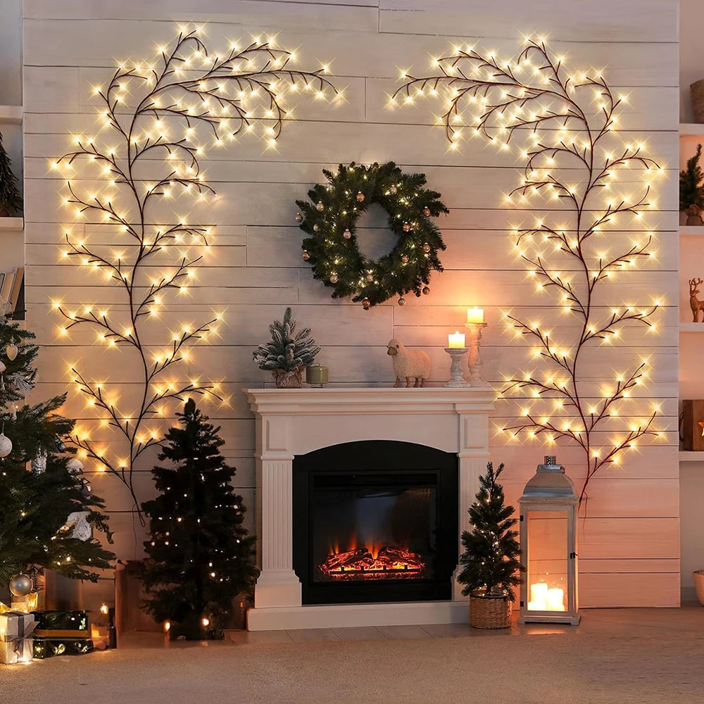 LED Tree Branch Lamp USB Powered DIY Vines Light Strings Festive Tree Vine Light For Home Christmas Decoration Willow Vine Light