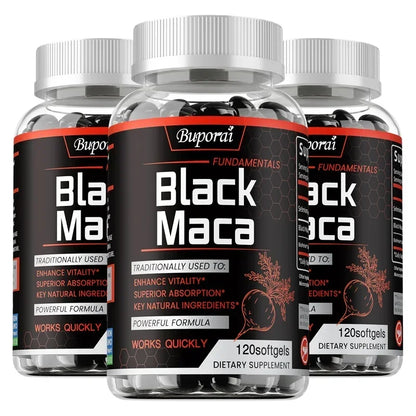 fachgo | Black Maca Supplement - Natural Nergizer, Improve Performance, Energy, Endurance Muscle Mass Improve, Balance Hormones
