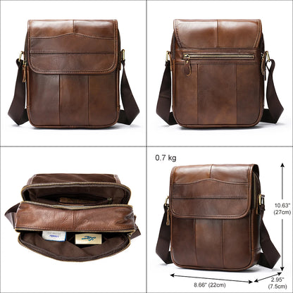 fachgo | MVA Men's Genuine Leather Bag Crossbody Bags for Men Messenger Bag Men Leather fashion Men's Shoulder Bags Male Handbags 1121