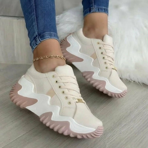 fachgo | Summer Women's Sneakers Thick Bottom Canvas Casual Shoes