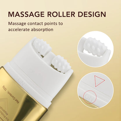 fachgo | ﻿ 120g Neck Firming Roller Cream Moisturizing Lifting Brighten Skin Fades Fine Lines Reduce Double Chin Massage Firm Neck Cream