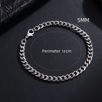 fachgo | New Trendy Cuban Chain Men Bracelet Classic Stainless Steel 3/5/7/9mm