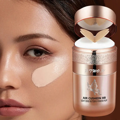 fachgo | Air Cushion BB Cream Moisturizing Foundation Concealer Whitening Oil-control Waterproof Butterfly Powder Puff Makeup Cosmetics