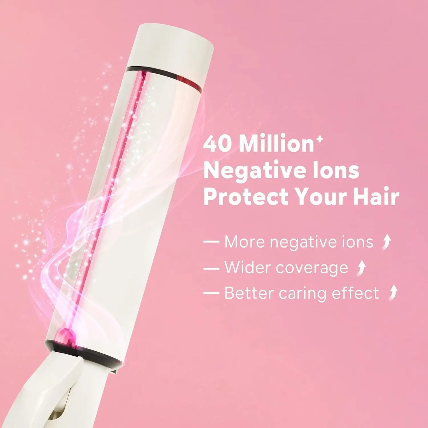 fachgo | 1.5 Inch Extra Large Curling Wand for Long Hair - Ceramic Tourmaline Barrel with 40000000 Negative Ions, 2 Clips