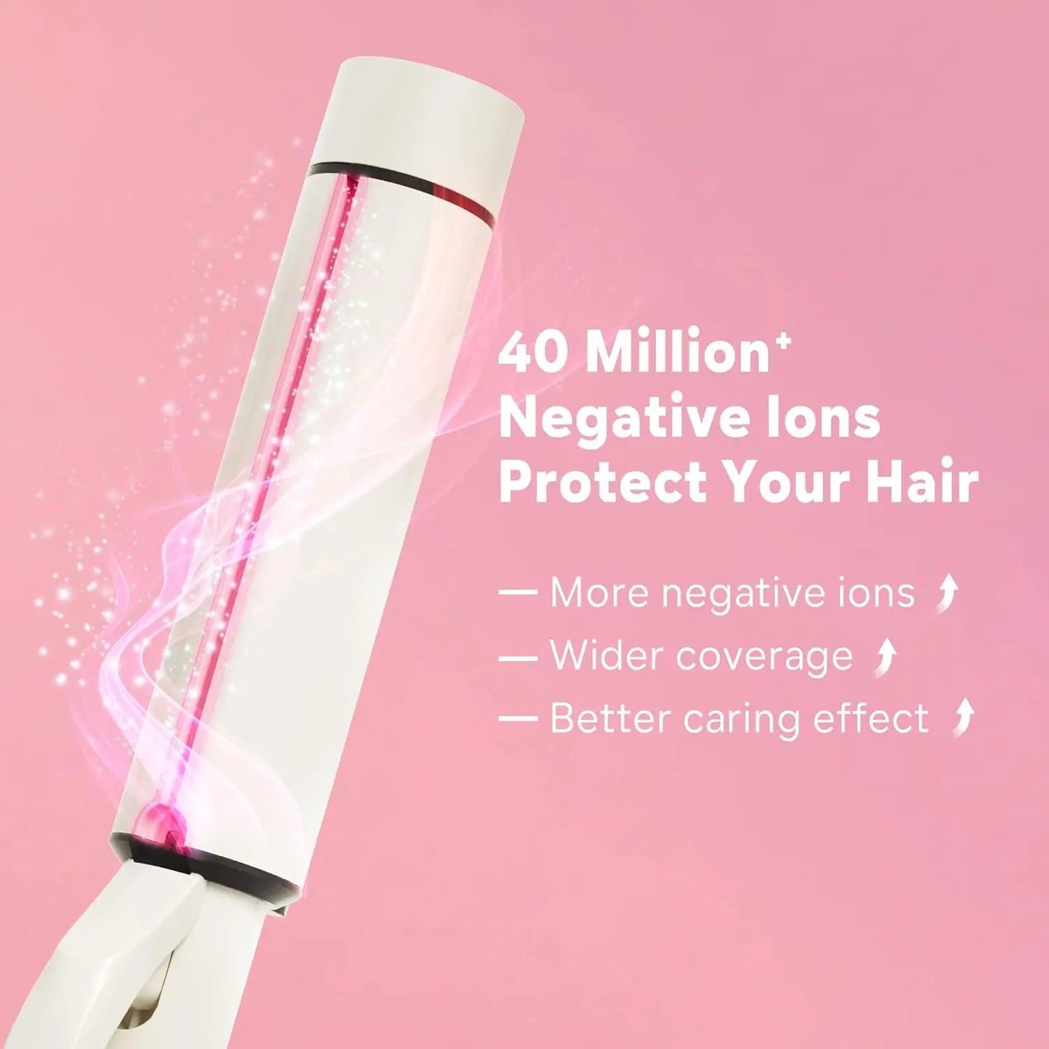 fachgo | 1.5 Inch Extra Large Curling Wand for Long Hair - Ceramic Tourmaline Barrel with 40000000 Negative Ions, 2 Clips
