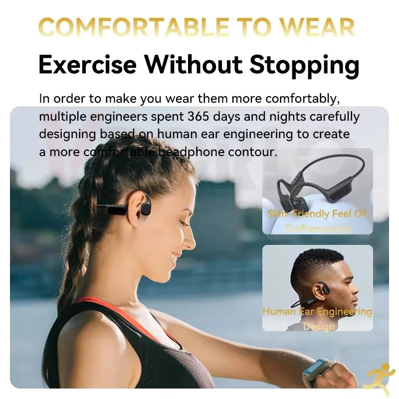 fachgo | Xiaomi Bone Conduction Earphone Wireless Open Headset Bluetooth 5.3 IPX8 Swimming Bluetooth Headphones 32GB MP3 Sports Earbuds