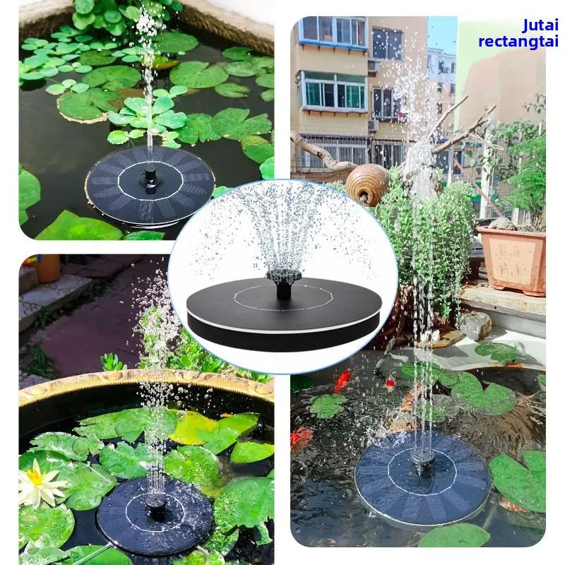 fachgo | Solar Fountain Outdoor Garden Water Feature Floating Bird Bath No Electricity Needed