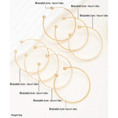 fachgo | 7 Pcs/Set Punk Gold Color Bracelets for Women Streetwear Goth Heart