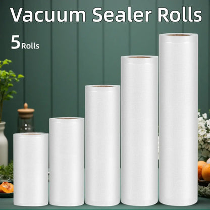 fachgo | 5-Pack Vacuum Sealer Bags: Anti-Puncture Tech, Thick PE+PA, Textured. Fits All Machines, BPA-Free. Keeps Meat, Veggies Fresh Lon