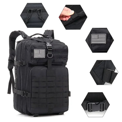 fachgo | 50L Man Tactical Backpacks Outdoor Traveling Bags Outdoor 3P School Pack EDC Molle Pack For Trekking Hunting Bag