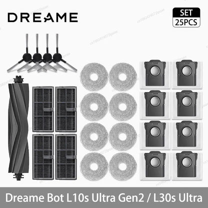 Dreame L10s Ultra Gen2 / L30s Ultra Robot Vacuum Cleaner Accessories Main Side Brush Mop Cloth Hepa Filter Dust Bag Spare Parts