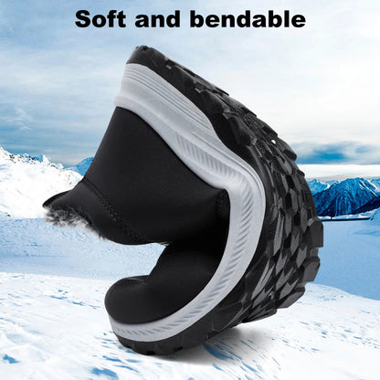 fachgo | Warm Walking Shoes Lightweight Thermal Ankle Boots Non-slip Slip On Sneakers Winter Thick Fur Shoes for Travel Hiking