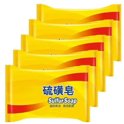 fachgo | 5PCS Sulfur soap Bath soap Clean wash hands and face clean unisex soap behind the skin face deep clean
