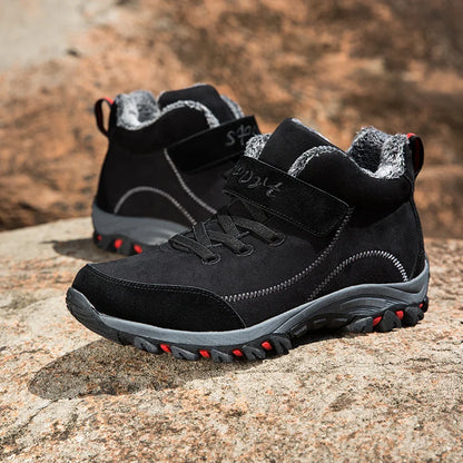 fachgo | Waterproof Winter Men Boots Suede Warm Snow Outdoor Sneakers Boots Men Work Casual Shoes High-top Non-slip Ankle Boots
