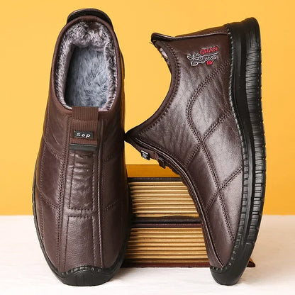 fachgo | Winter men's boots are warm waterproof non slip thick walking boots, and oversized work shoes for men aged 38-48 platform boots