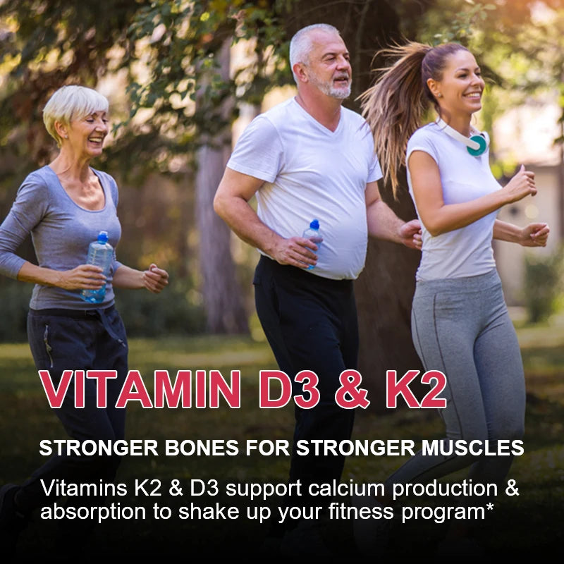 fachgo | BEWORTHS 60PCS Vitamin D3+K2 Gummies 1000 IU Vitamin D3 + 45 Mcg Vitamin K2 for Bone Health Promotes Healthy Muscle Function