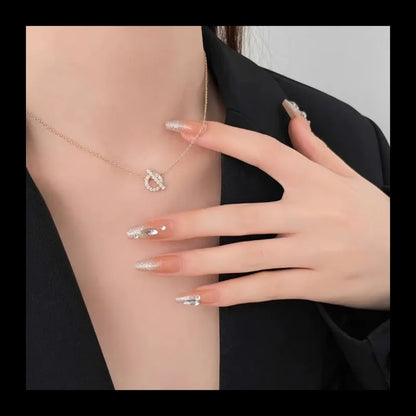 fachgo | Diamond Letter Pendant Necklace for Women