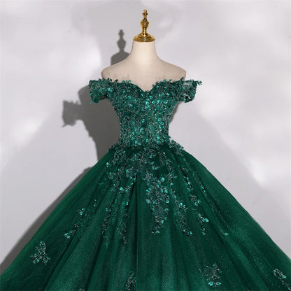 fachgo | Customized 15 Quinceanera Dresses Ball Gown Luxury Glitter Party Dresses Elegant Off Shoulder 15 Yearl Old Dress Prom Gown 2025