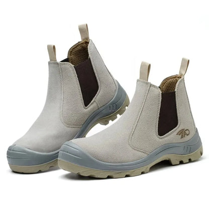 Safety Boots for Men Work Shoes Construction with Steel Toe Slip On Without Laces Welder Welding