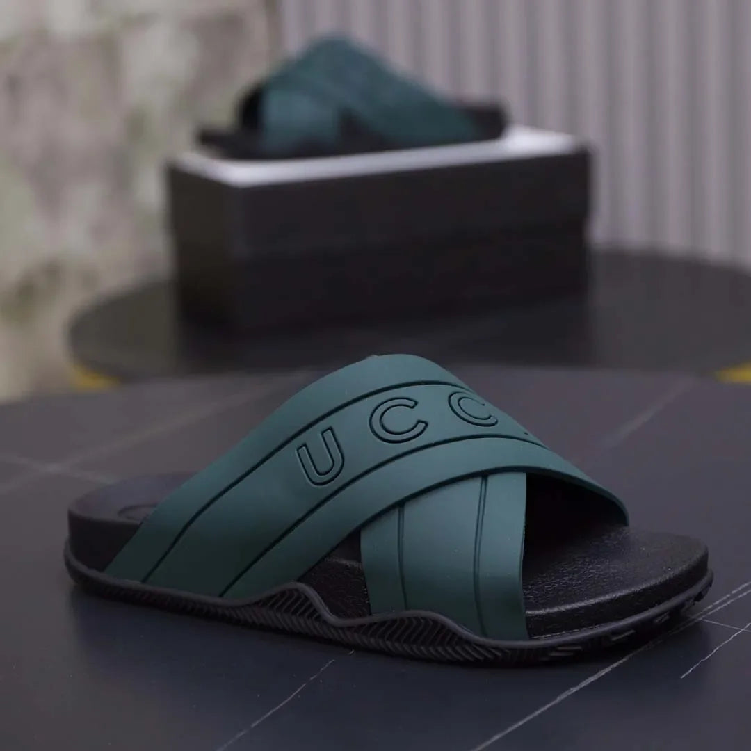 fachgo | Designer Sandal Women Men Rubber Leather Slide Sandal Dress Shoe Wedges Sandal Beach Slippers Luxury Summer Platform