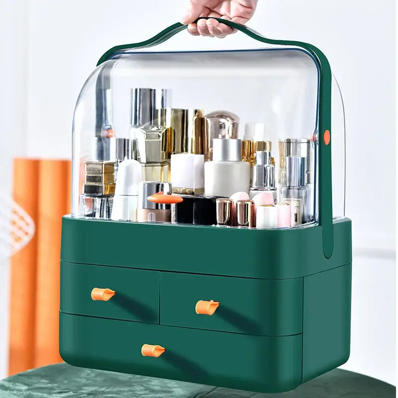 fachgo | 1pc Cosmetics Receiving Box Dust-Proof Desktop Makeup Organizer with Drawer for Skin Care Products Household Storage Box Shelf