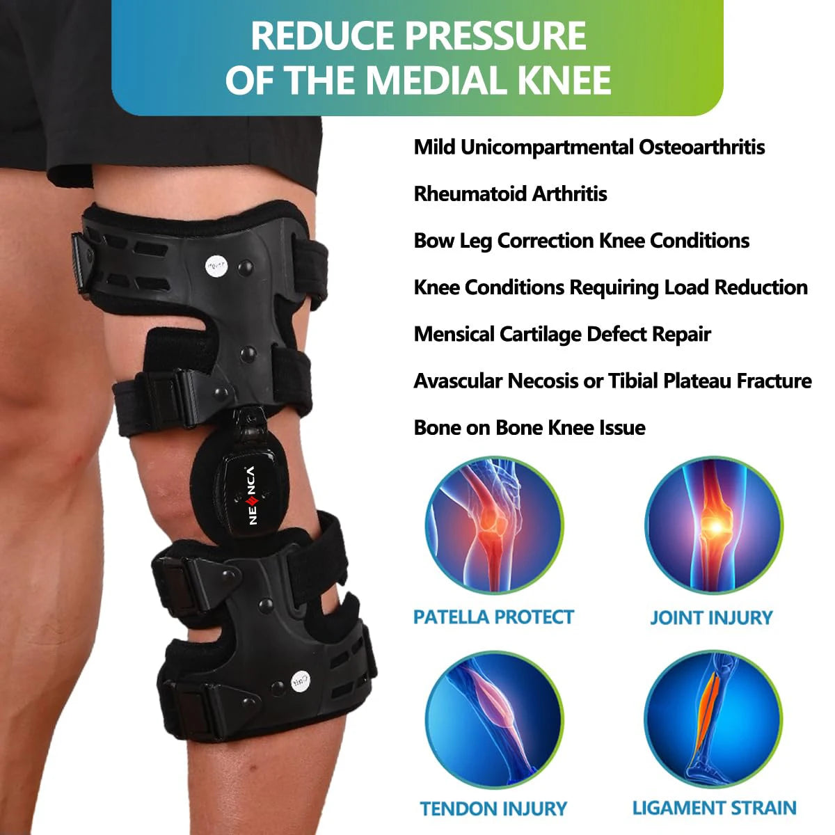fachgo | NEENCA OA Unloader Knee Brace Pain Relief & Knee Support for ACL & Meniscus Injury Joint and Patella Stability for Men and Women