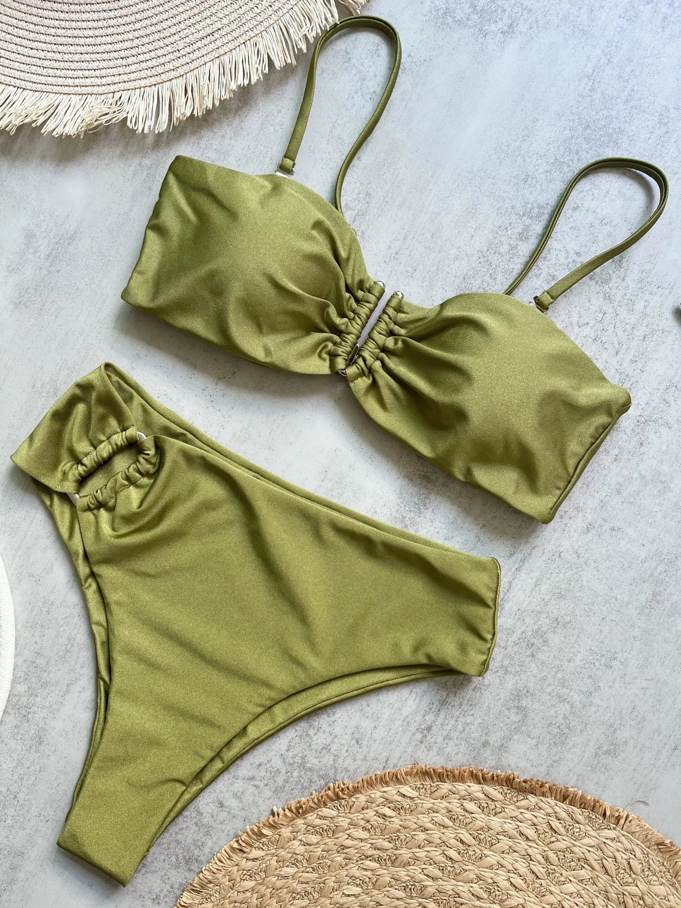 fachgo | Bandeau Push-Up Brazilian Bikini Set